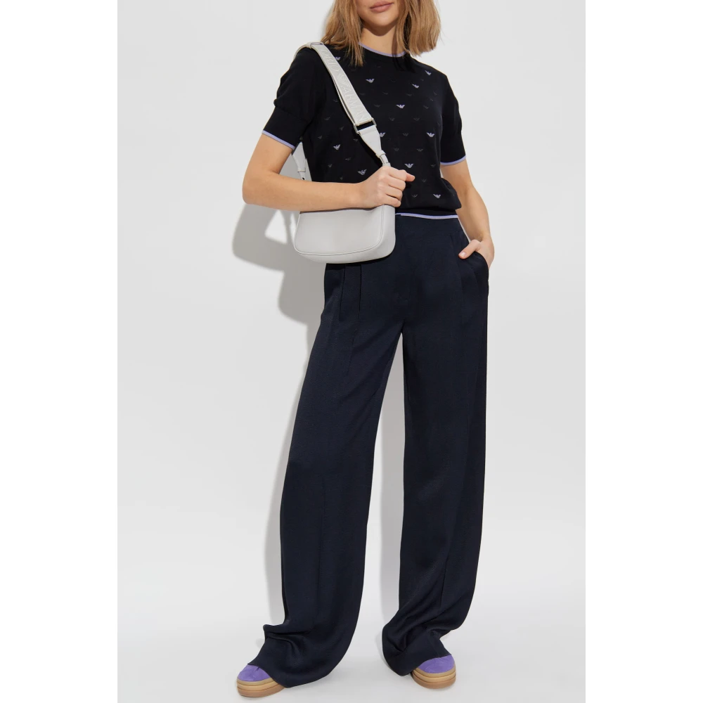 Emporio Armani Top met Monogram Black Dames