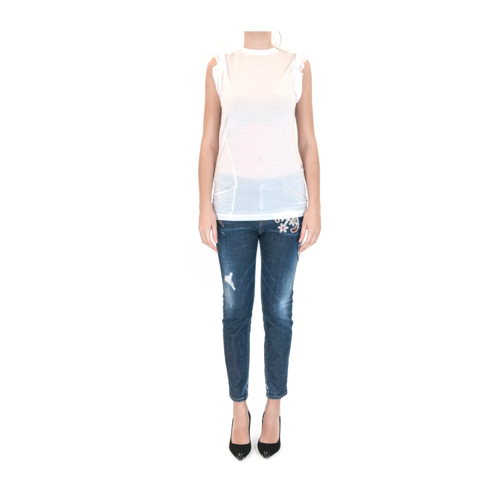 Dsquared2 Witte TOP voor een stijlvolle uitstraling White Dames