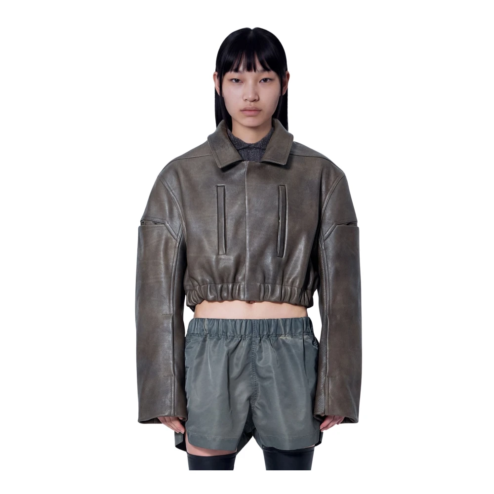 Rick Owens Donna Dark Grey Collared Mac Bomber Jacket - Woman Jackets It - 42 - Immagine 3