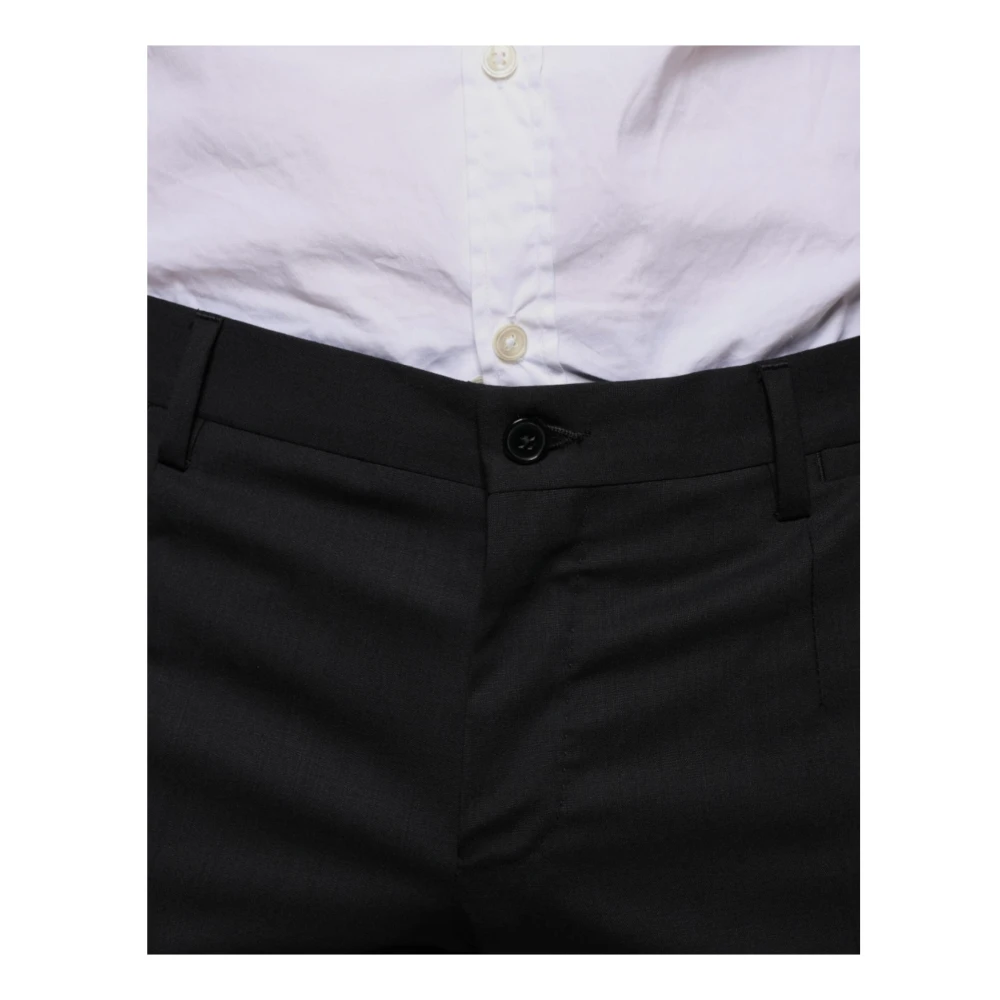 Dolce & Gabbana Zwarte Skinny Dress Pants met rits Black Heren