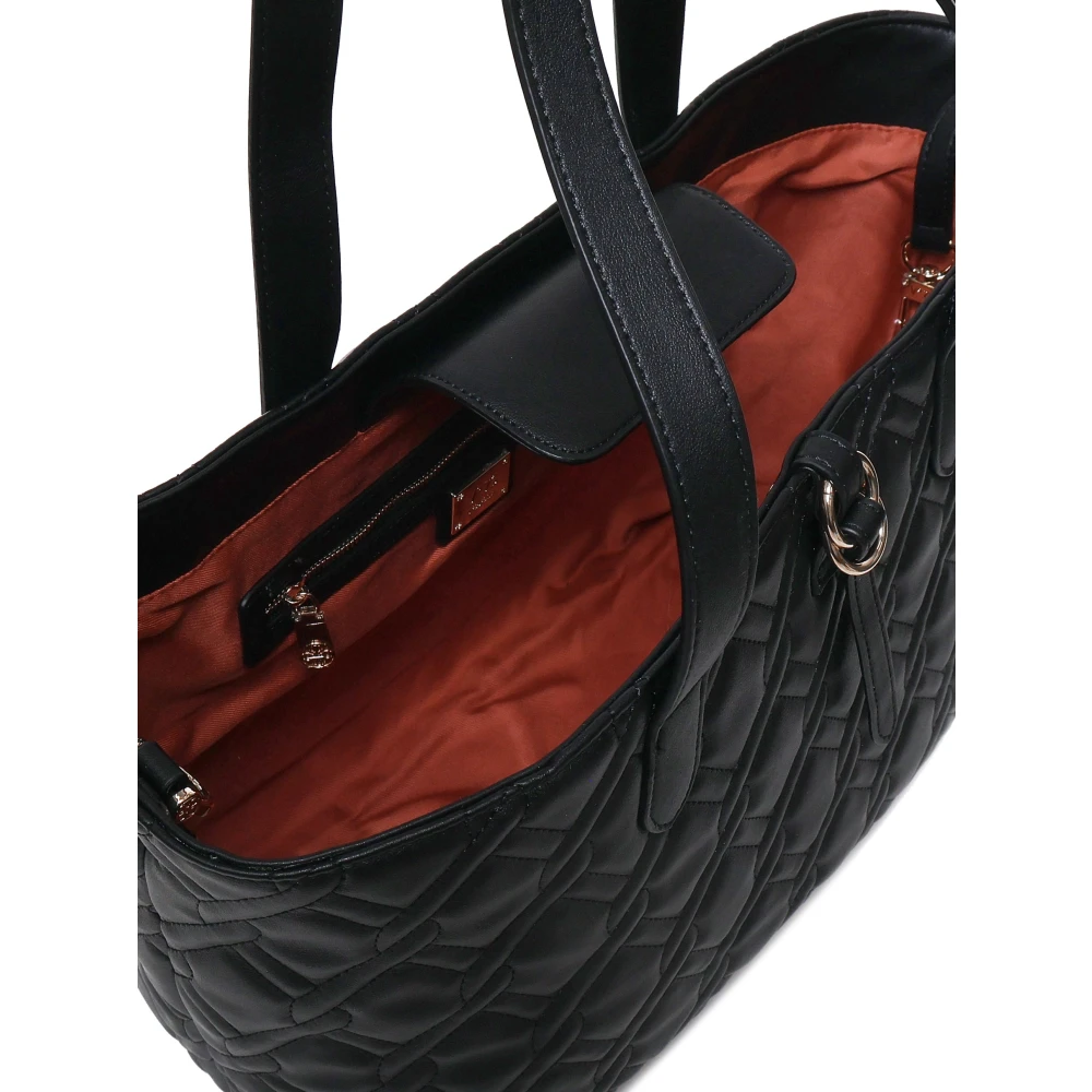 V73 Zwarte Ecoleer Schoudertas met Gesp Black Dames