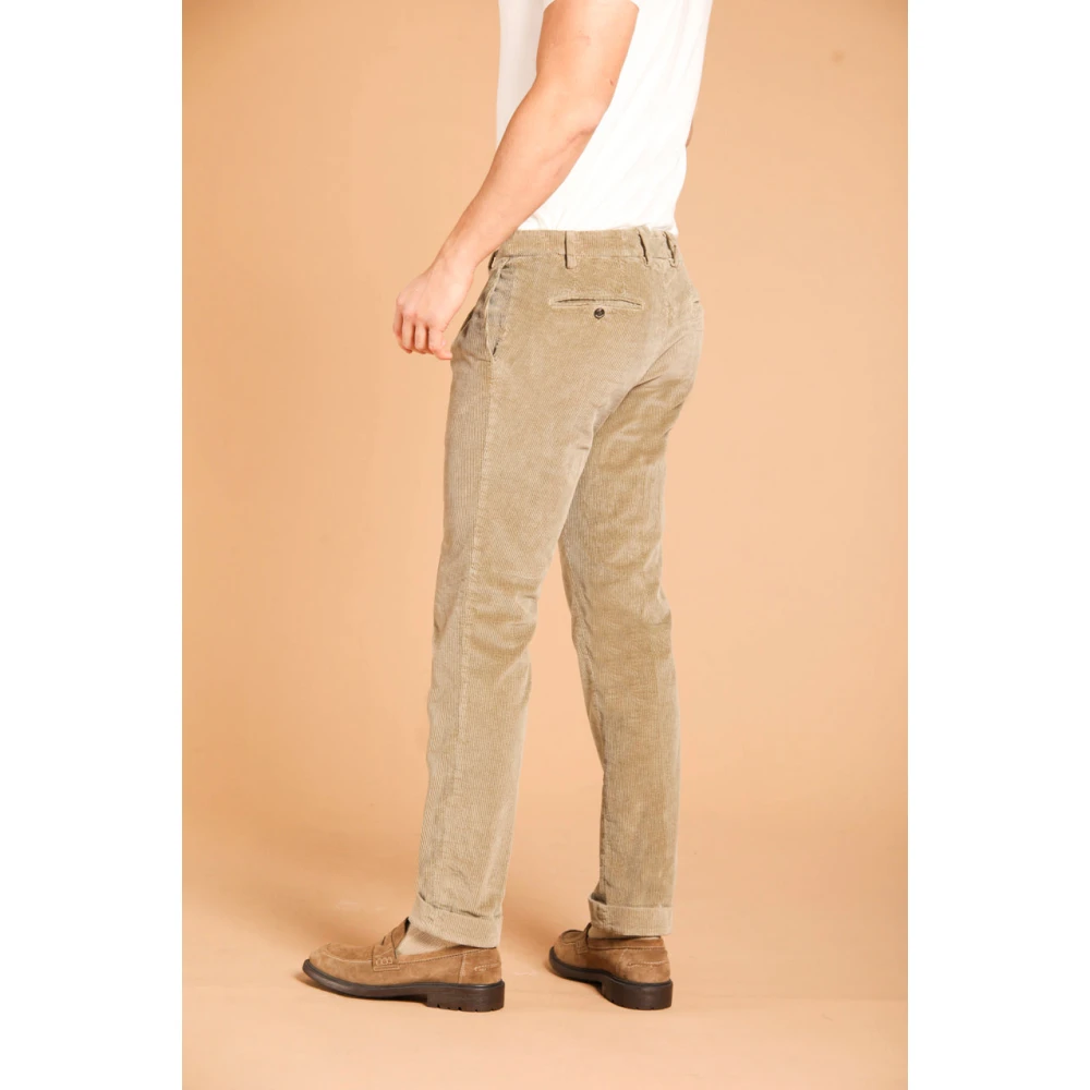 Mason's Velvet 500-Gestreepte Chino Broek Beige Heren