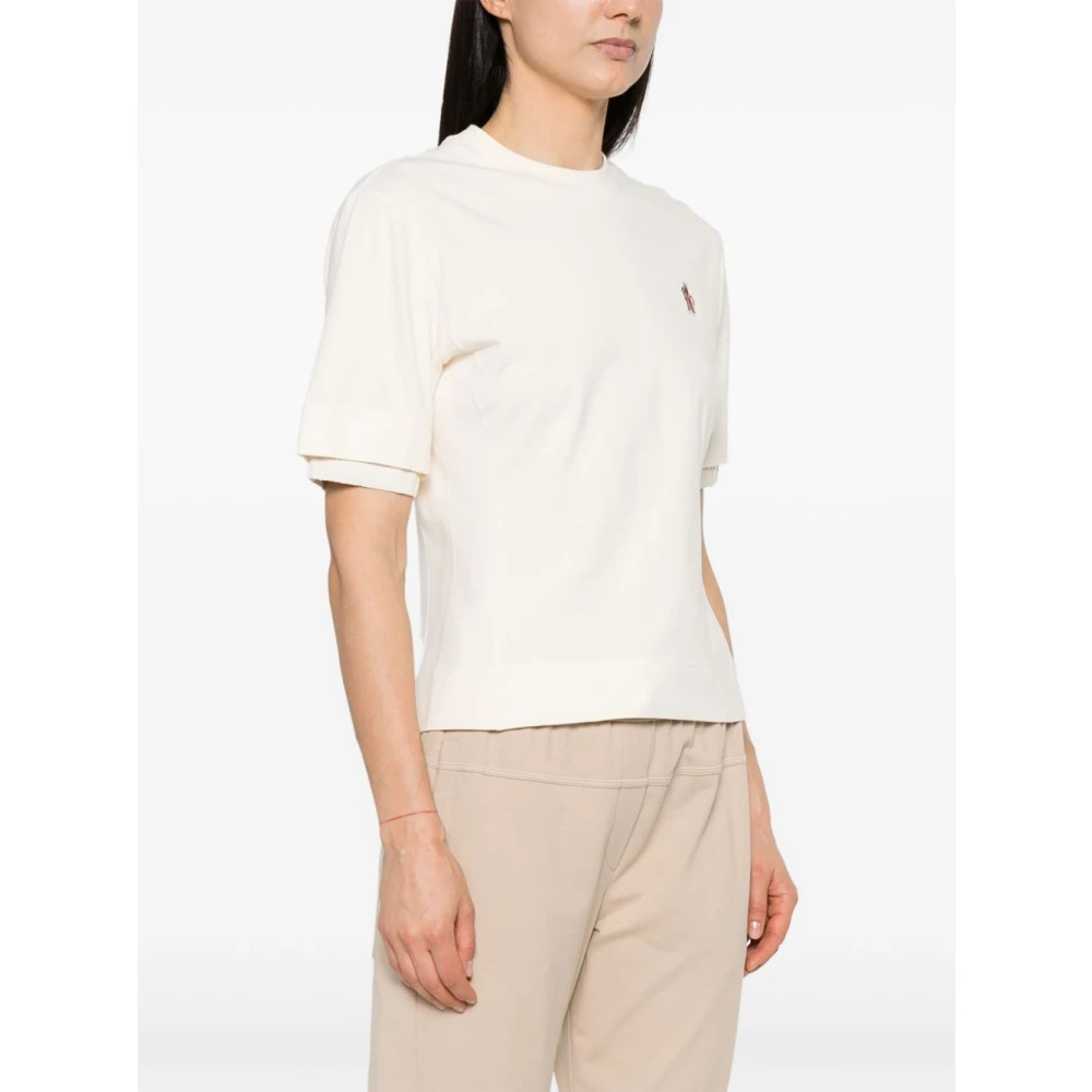 Moncler Witte T-shirts en Polo's met reflecterende details White Dames