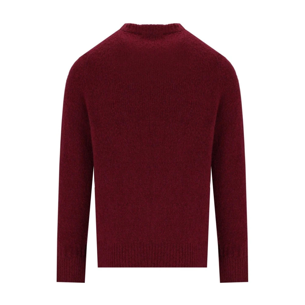 Amaránto Burgundy Crewneck Wol Trui Red Heren