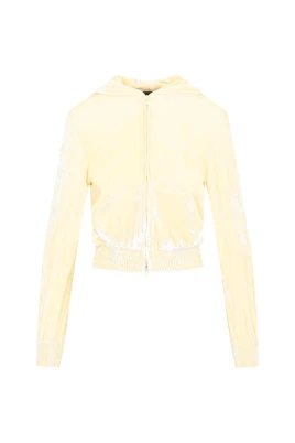 Velvet Velour Zip-Up Hoodie