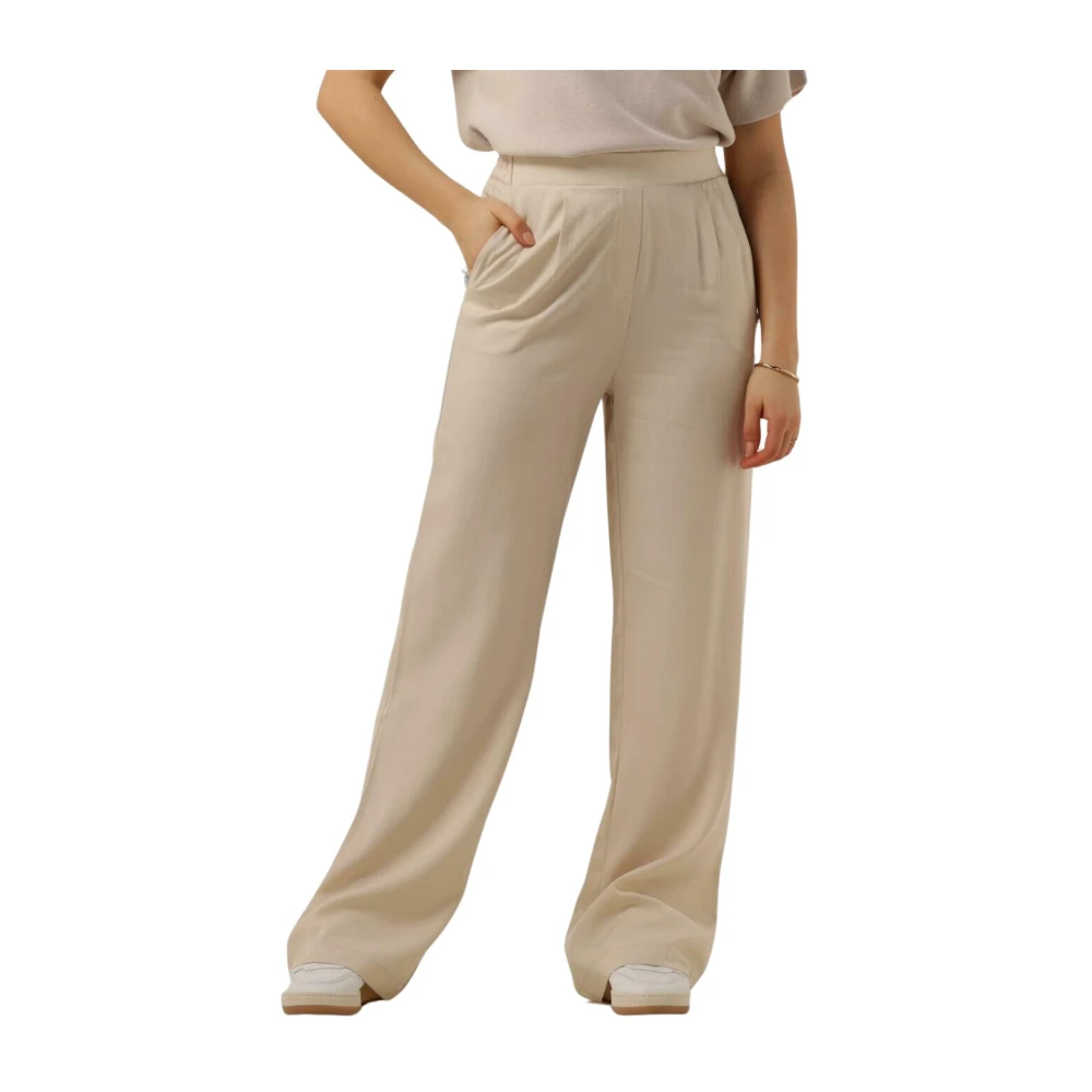 Knit-ted Wijde Broek Wendy Beige Dames