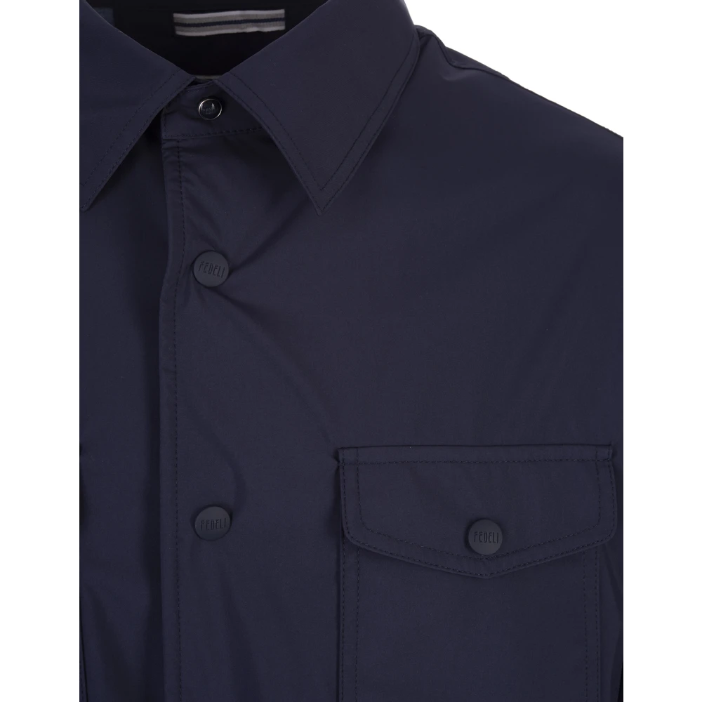 Fedeli Blauwe Shirt-Style Jas Varese ML Airstop Blue Heren