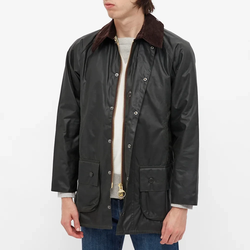 Barbour Stijlvolle gewaxte jas met katoenen voering Green Heren