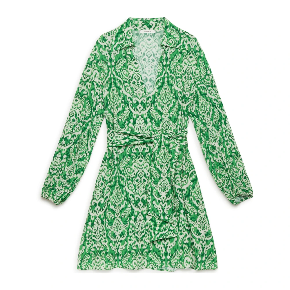 Maliparmi Women's Green Short Dresses, S, Dreamscape Ikat Dress
