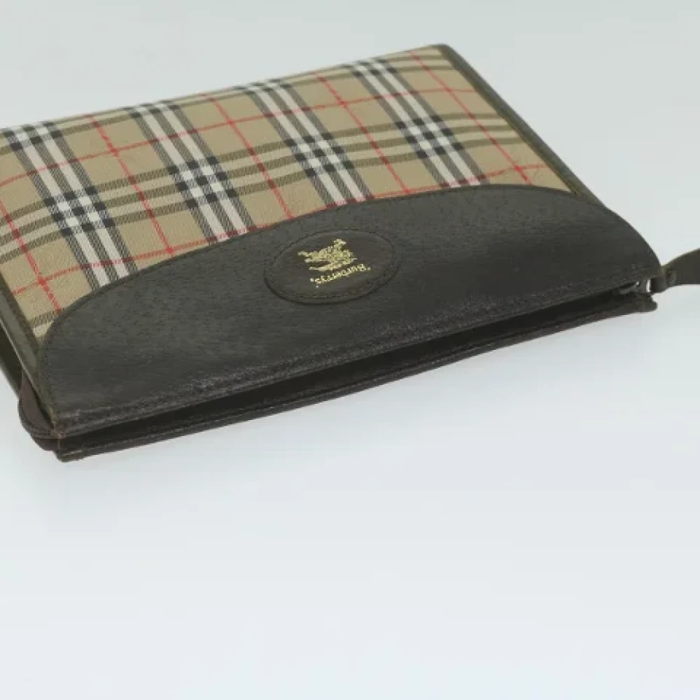 Burberry Vintage Pre-owned Canvas clutches Beige Dames