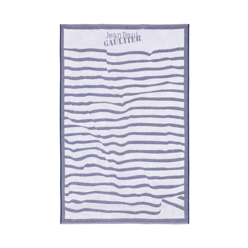 Jean Paul Gaultier Blauw Jacquard Logo Strandlaken Blue Heren