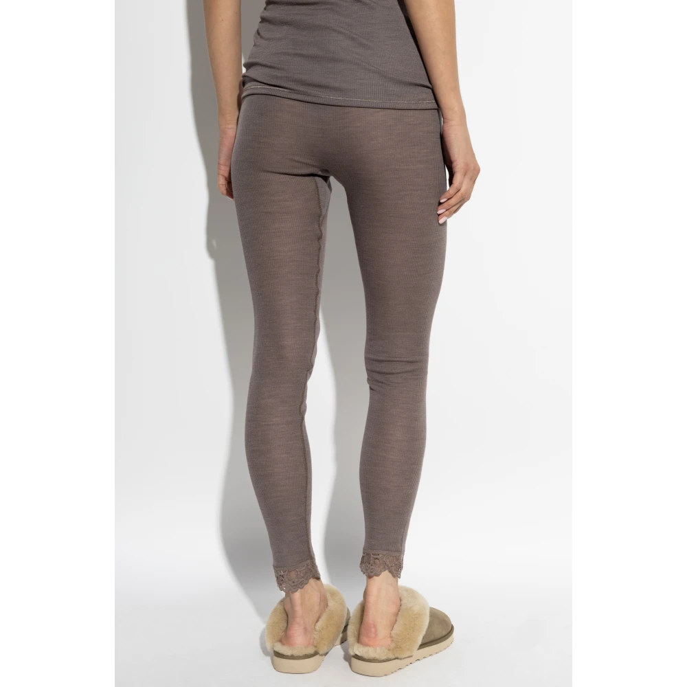Hanro Geribbelde Broek Brown Dames