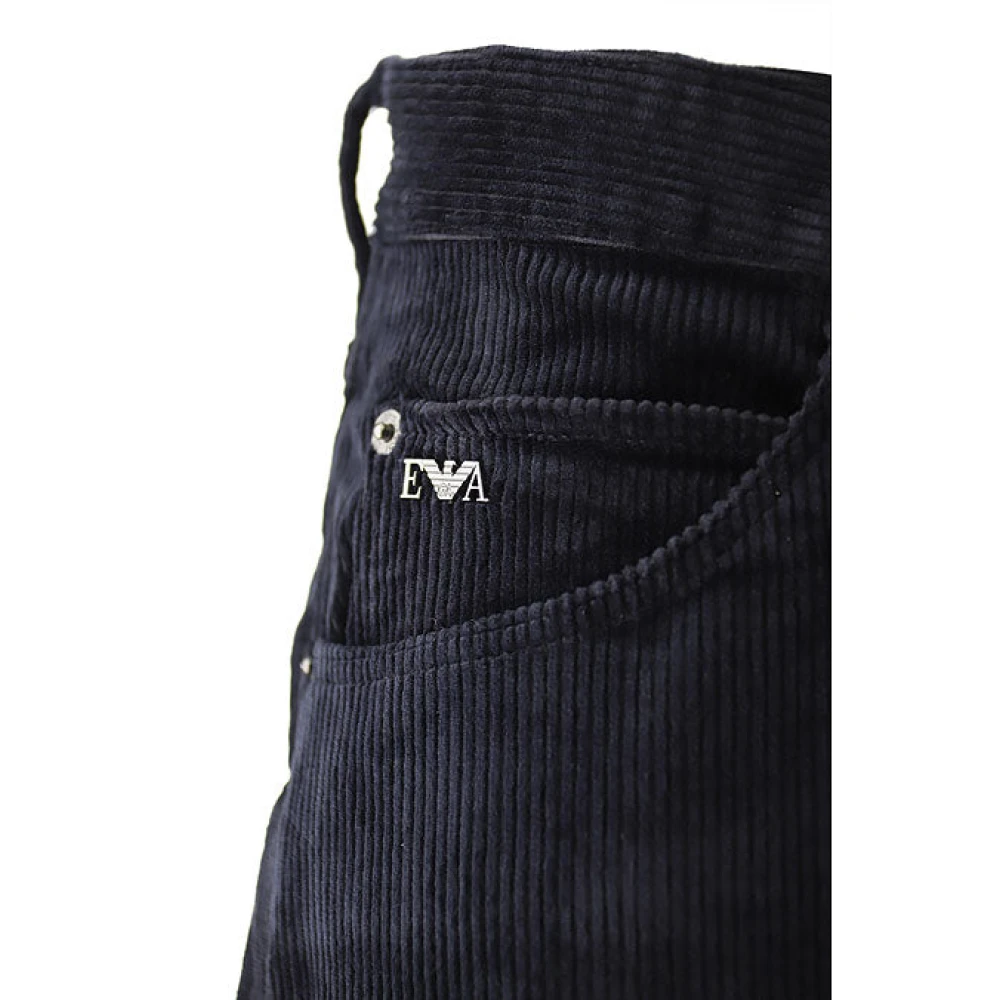 Emporio Armani Geribbelde en Fluweelachtige Jeans Blue Heren