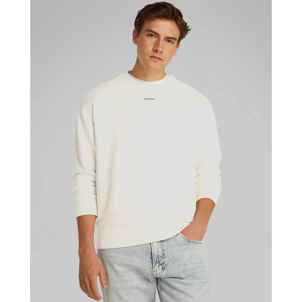 Calvin Klein Nano Logo Sweatshirt Beige Heren