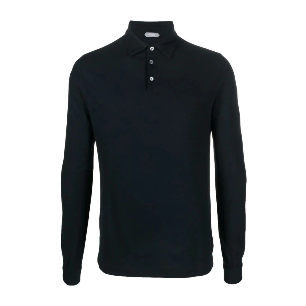 Zanone Men's Black Polo Shirts, 2XL, Icecotton Polo Shirt