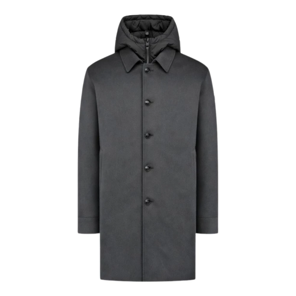 Duno Men's Gray Single-Breasted Coats, Xl, Parka 3 In 1