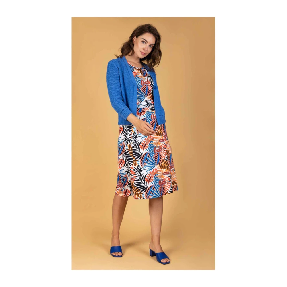 Roberto sarto vest Cardigan v-neck 411148 h762 blue (ocean blue) Blue Dames