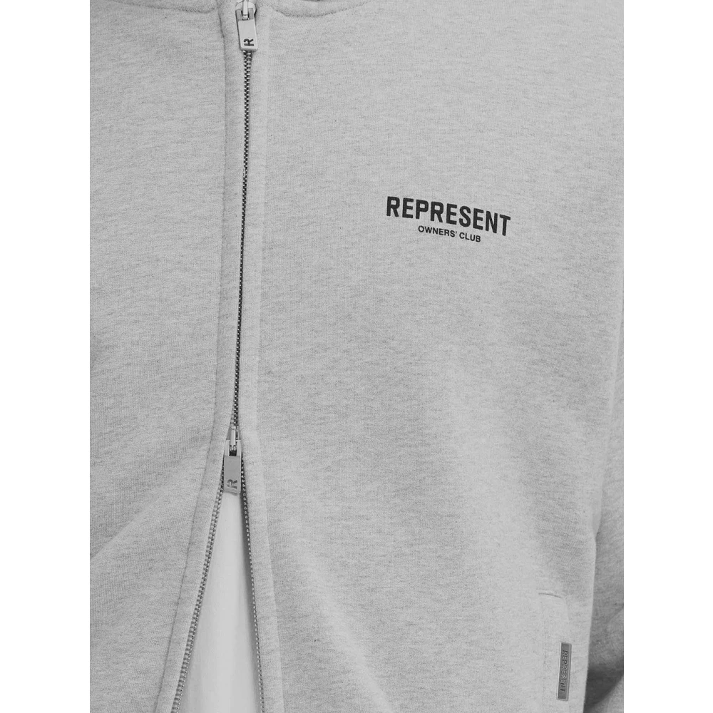 Represent Logo Hoodie Gray Heren