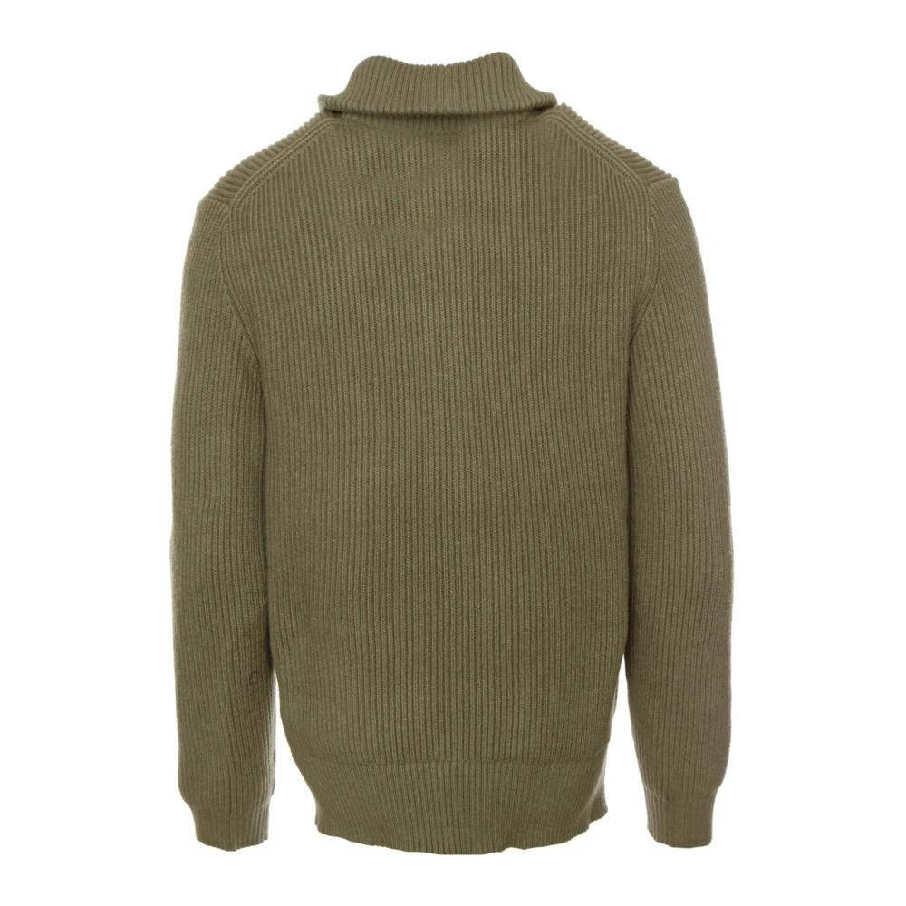 drykorn Chunky Gebreide Half-Zip Trui Green Heren