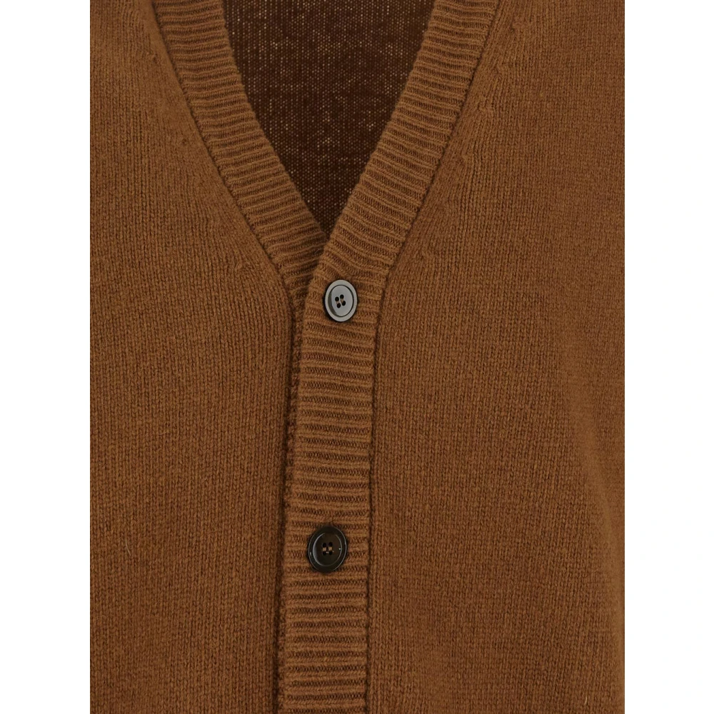 Seven Gauge Wollen Gebreide Vest Brown Heren