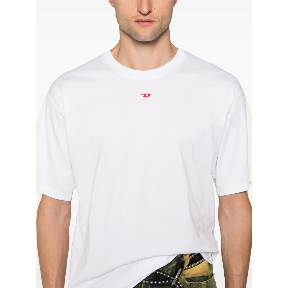 Diesel Witte T-shirts en Polos met D-patch White Heren