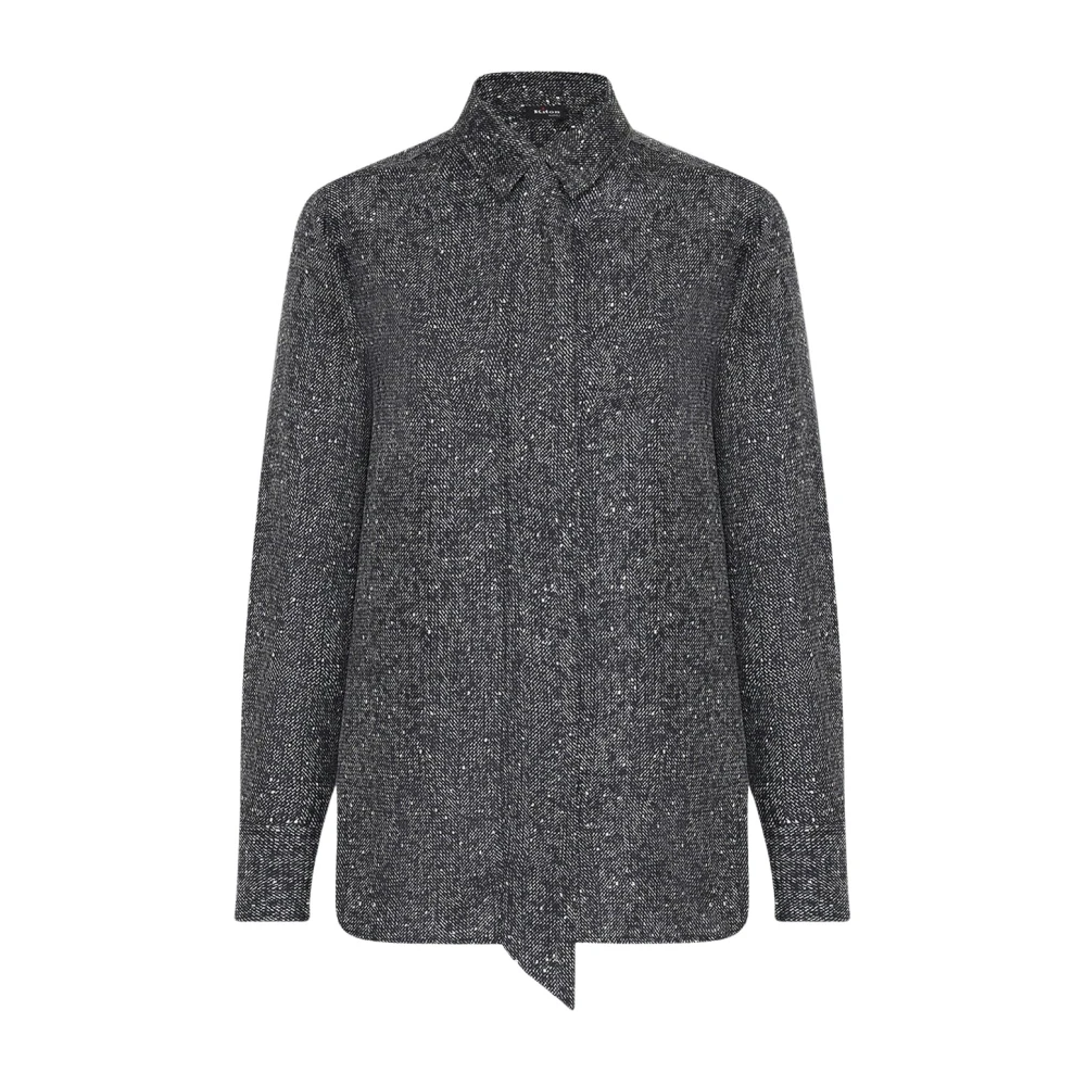 Kiton Lamé Effect Zijden Overhemd Gray Dames