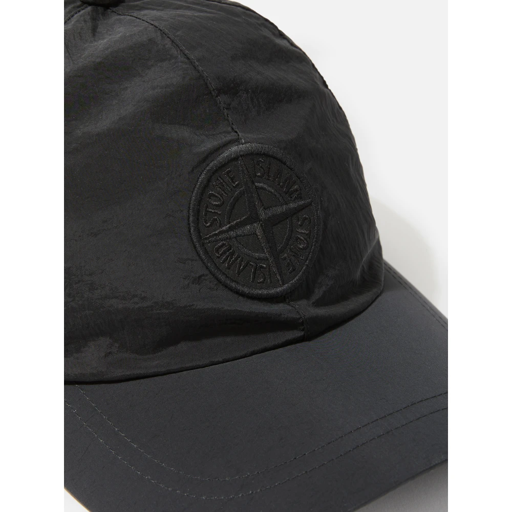 Stone Island Iridescent Nylon Metal Cap in Econyl Black Unisex