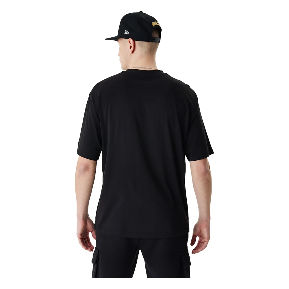 new era Zwarte Bulls Team Script Tee Black Heren