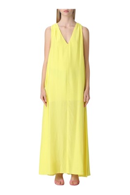 yellow-v-neck-maxi-dress