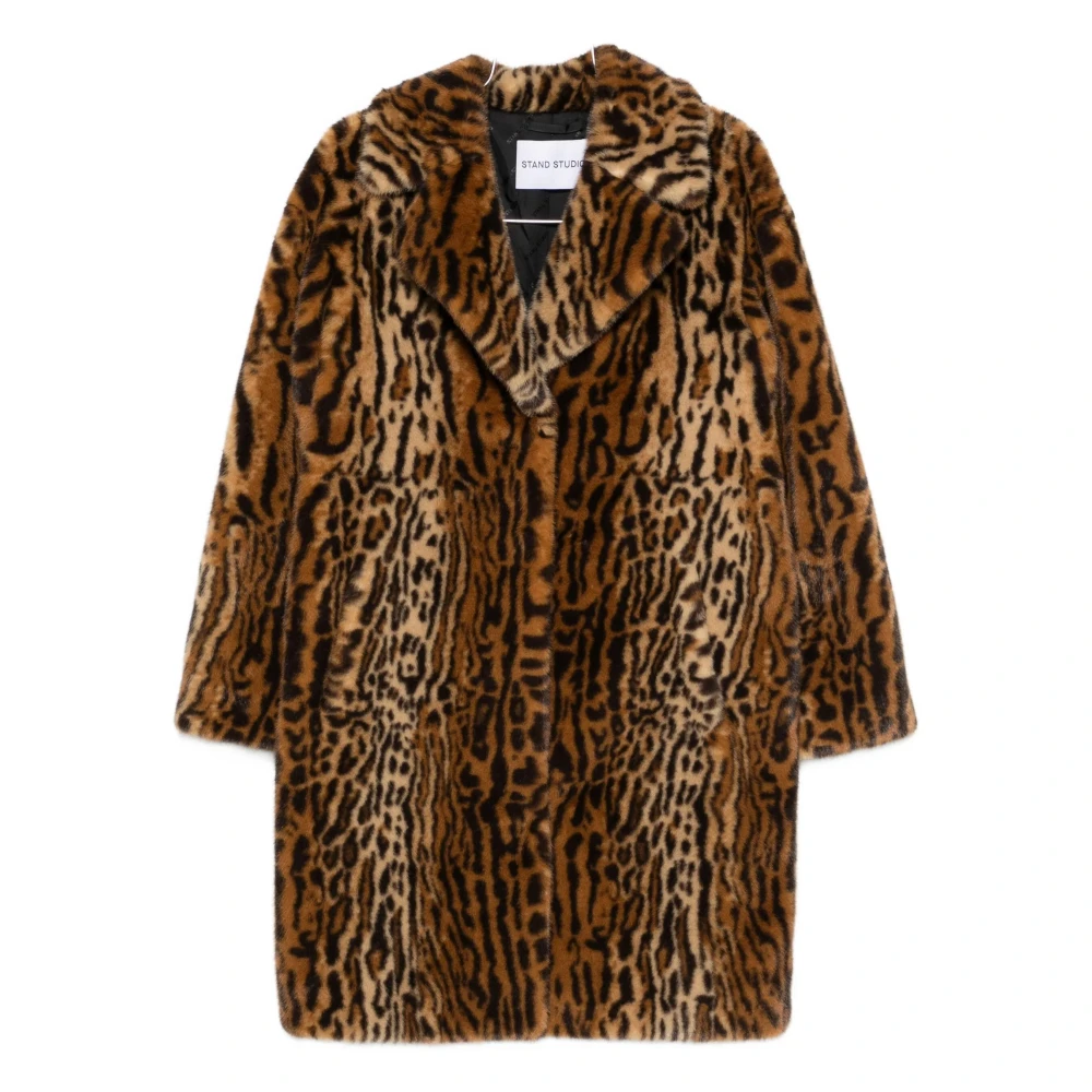 Stand Studio Women's Multi Camille Faux Fur Cocoon Coat - Image 3