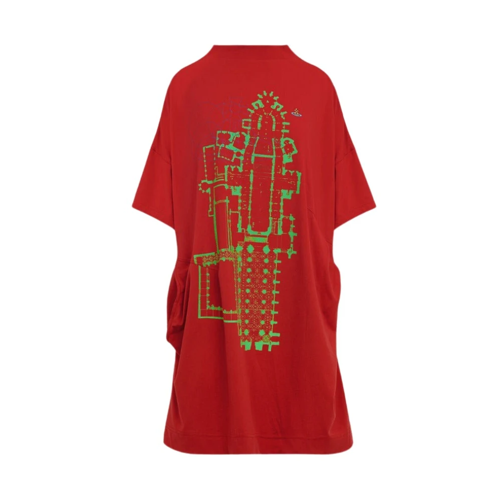 Vivienne Westwood Kathedraal Drunken Rode Jurk T-Shirt Red Dames