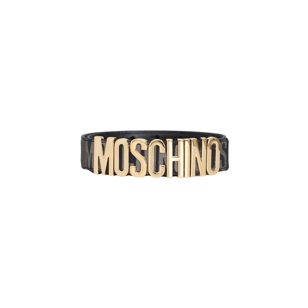 Moschino Zwarte Riem met gouden letters Multicolor Dames