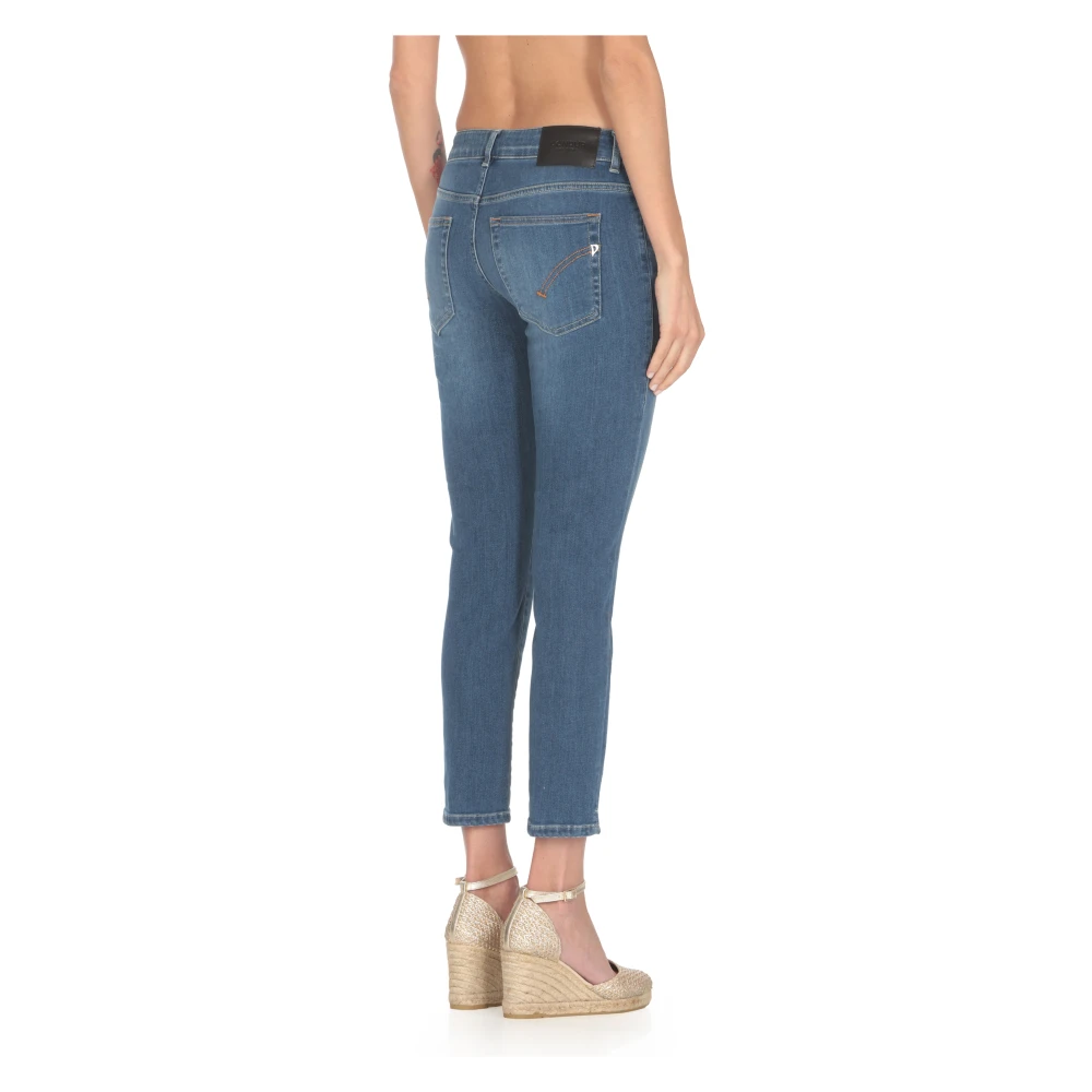 Dondup Blauwe Katoenen Broek Vrouw Riemlussen Blue Dames