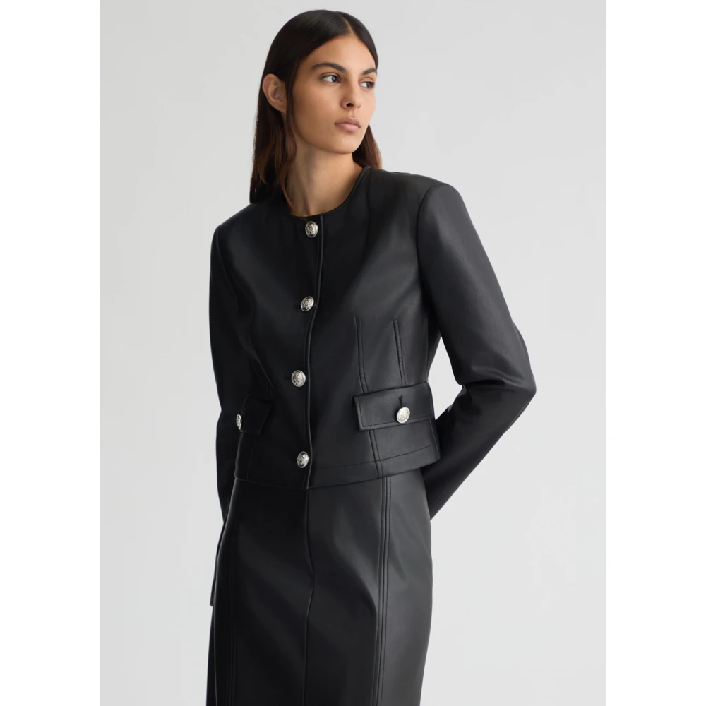Liu Jo Jas van gecoat stof met ronde hals Black Dames