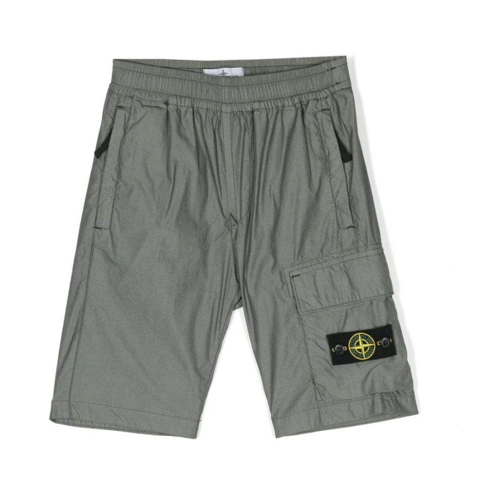 Stone Island Mörkgröna Shorts för Pojkar Ss24 Green, Pojke