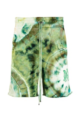 shorts-en-coton-vert-tie-dye