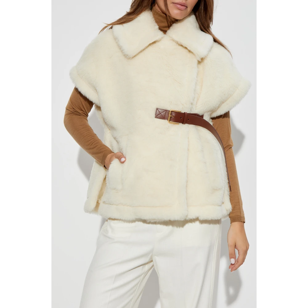 Max Mara Poncho met riem Beige Dames