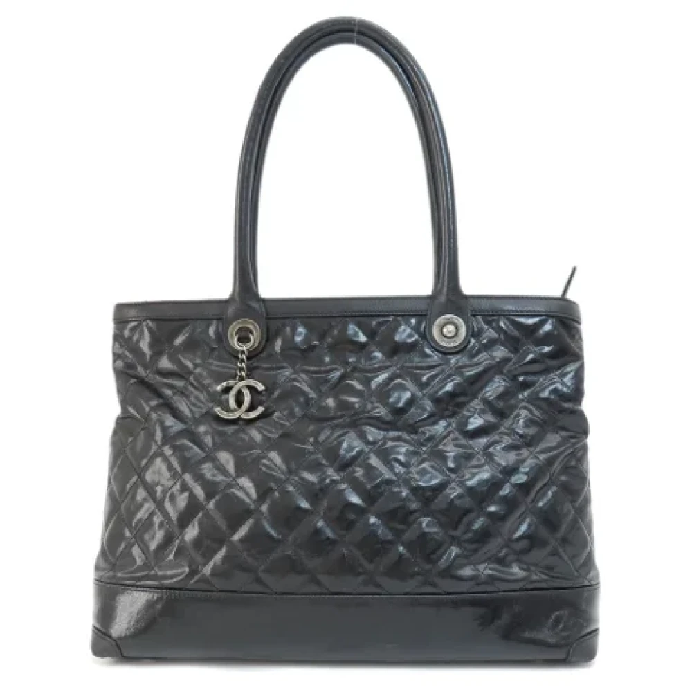 Brukt Svart Skinn Chanel Tote Bag