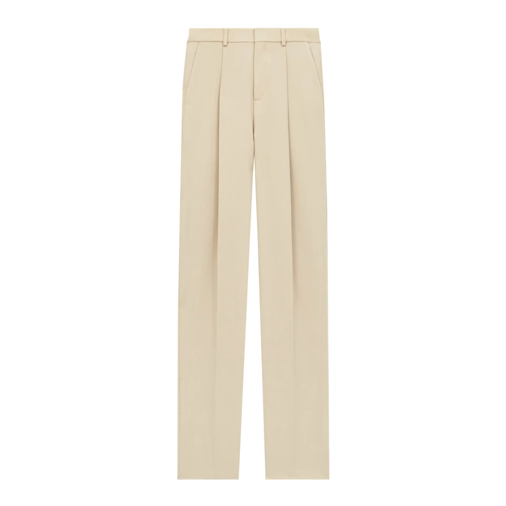 Saint Laurent Men's Beige Trousers With Zip Closure