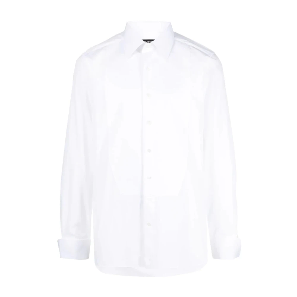 Tom Ford Klassieke Zwarte Katoenen Overhemd White Heren