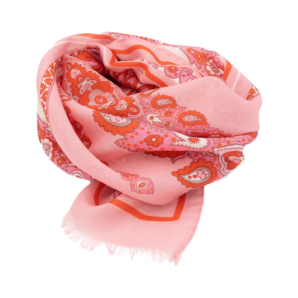 ETRO Sjaal met paisley motief zacht materiaal Pink Dames