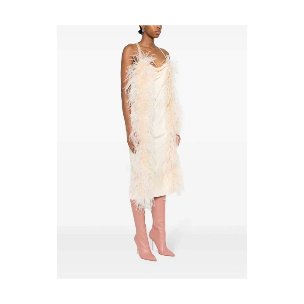 SPORTMAX Verenafgewerkte Midi Jurk Ussita Beige Dames