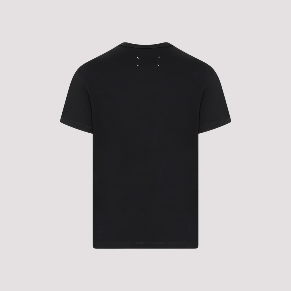 Maison Margiela Zwart Logo Katoenen T-shirt Black Heren