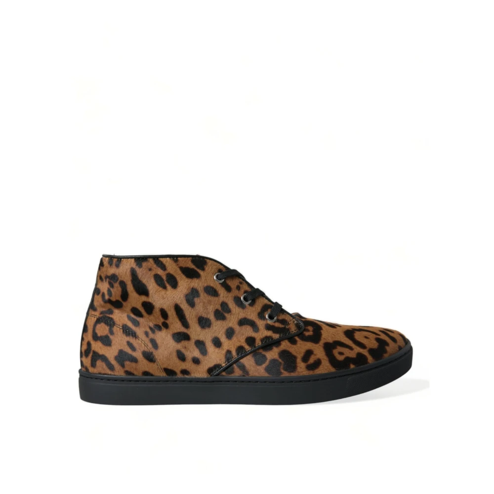 Dolce & Gabbana Men's Leopard Print Mid-Top Sneakers Shoes