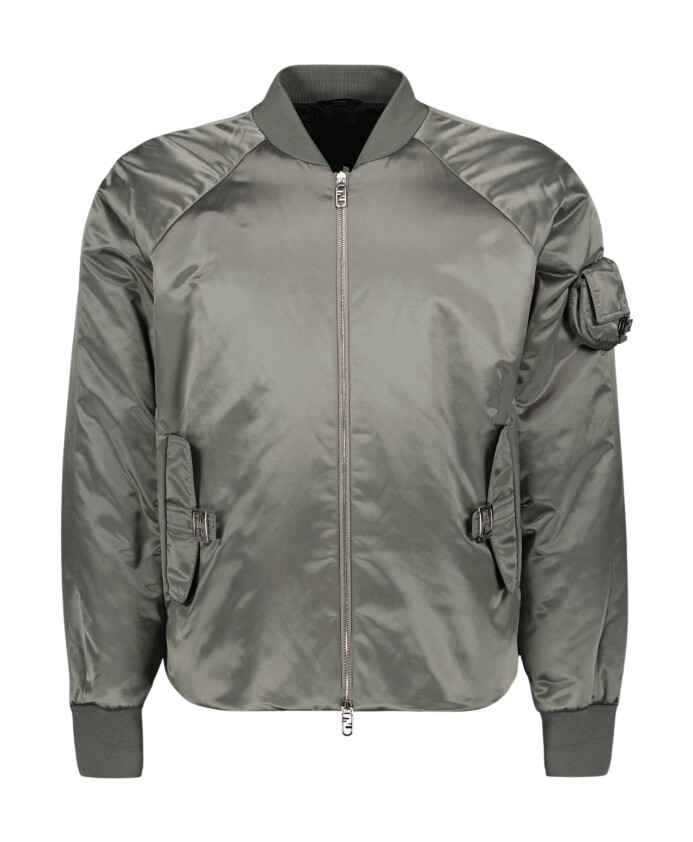 ribbed-collar-nylon-jacket-with-metal-buckles