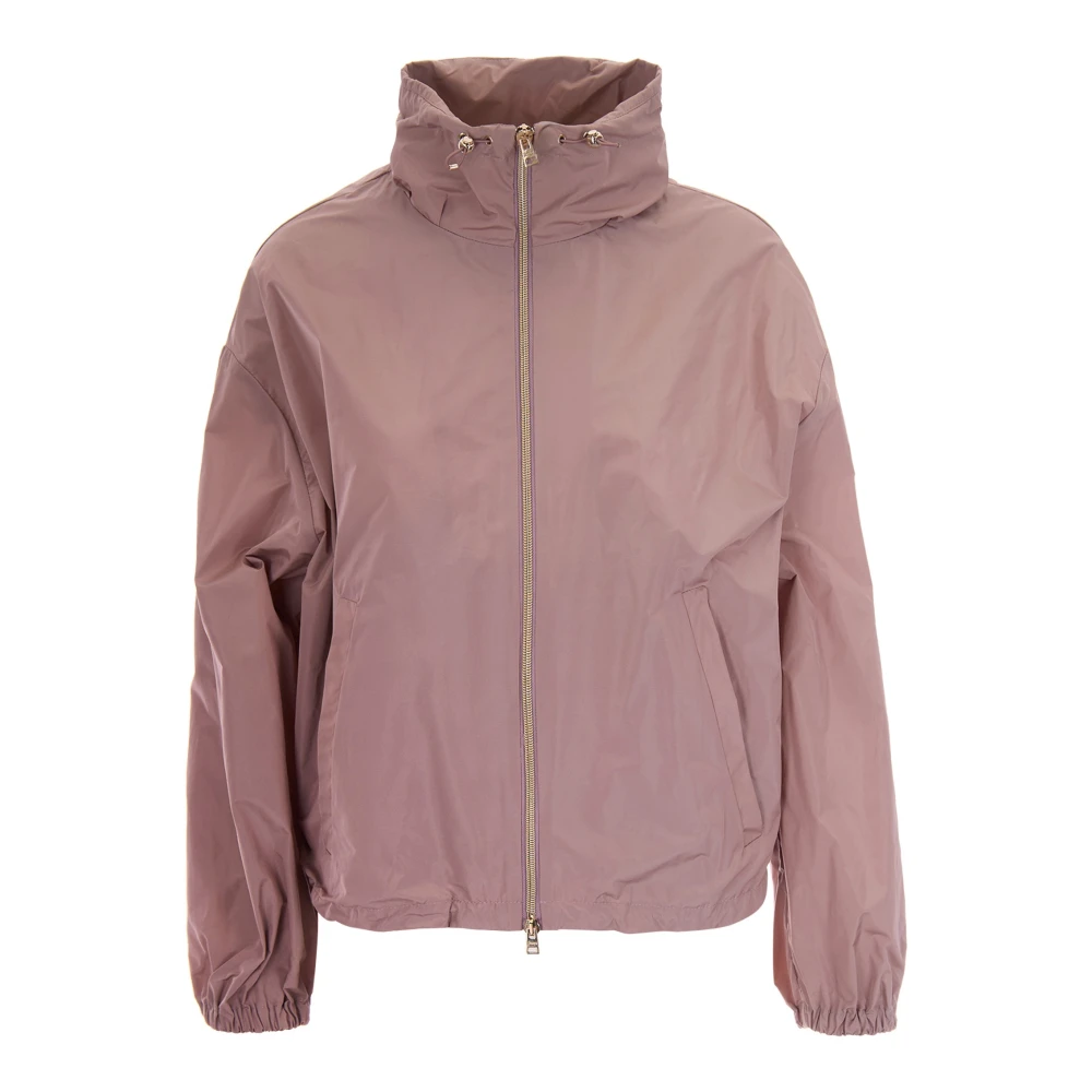 Herno Pink Light Jackets, Female, M, High-Collar Jacket