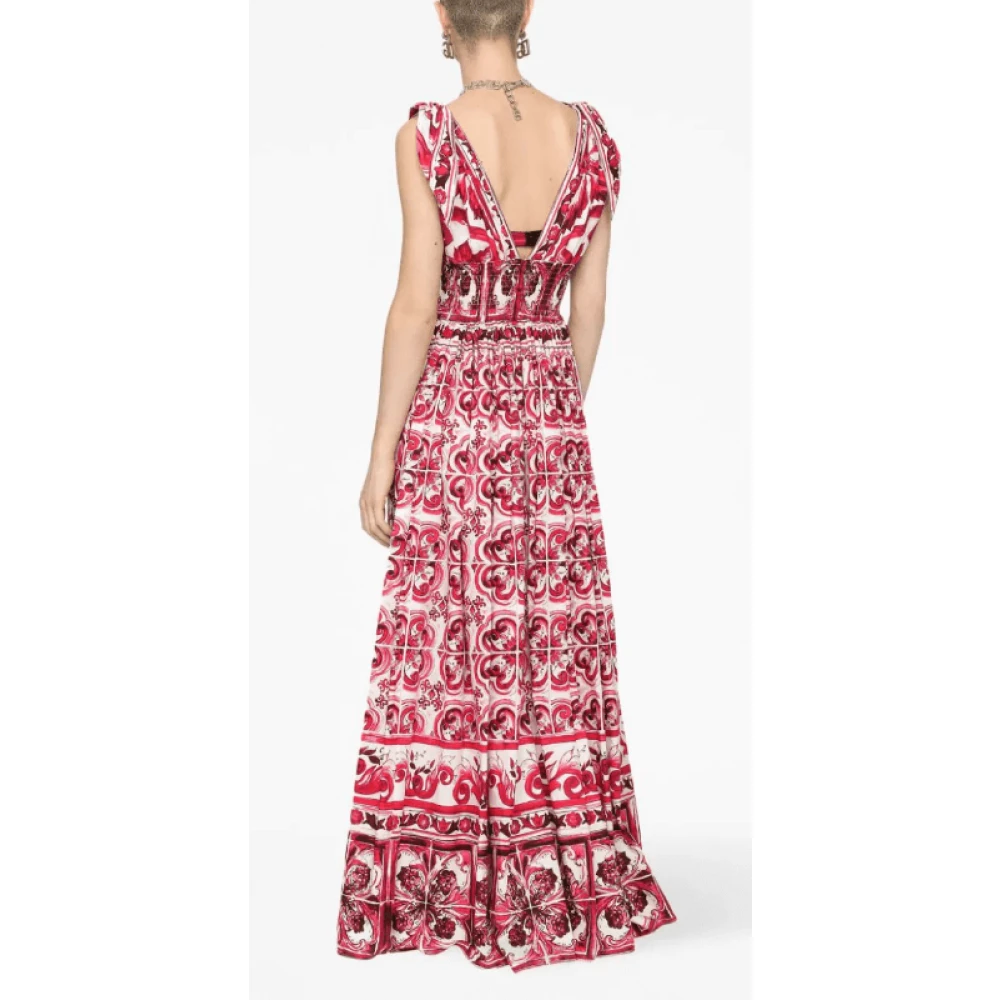 Dolce & Gabbana Majolica Print Open Rug Jurk Multicolor Dames