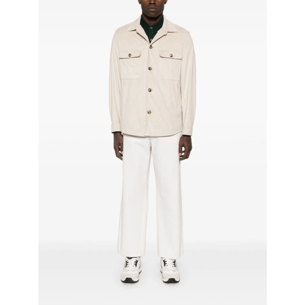 Hugo Boss Witte Outerwear Jas Ss25 Beige Heren