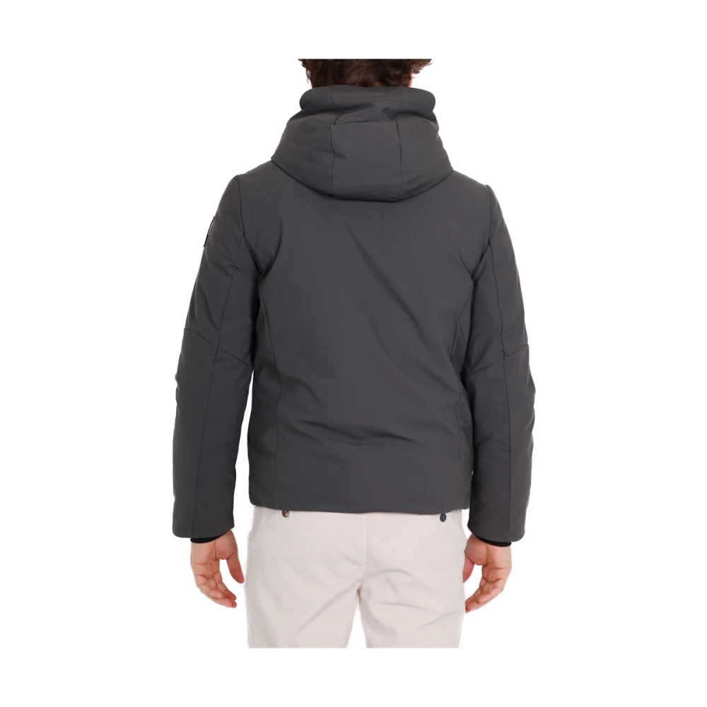 BomBoogie Korte Gewatteerde Winterjas met Capuchon Gray Heren