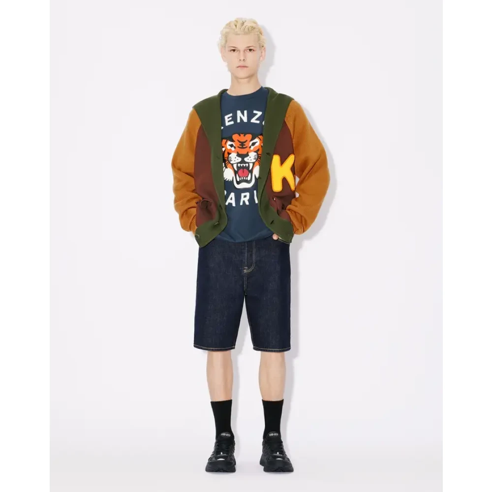 Kenzo Lucky Tiger Oversize T-shirt Blue Heren